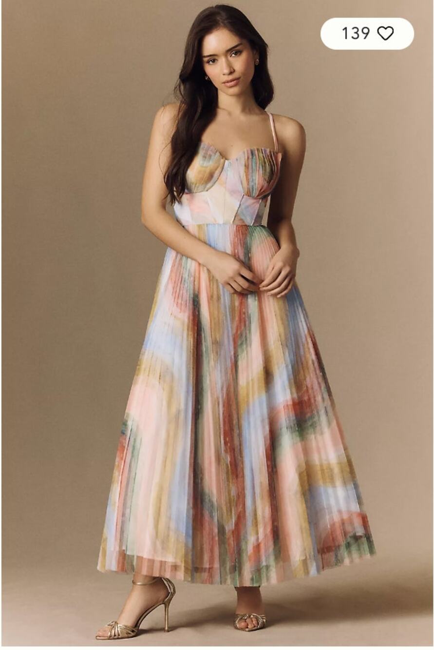 Anthropologie Hutch Shell Bustier Tulle Midi Dress 00